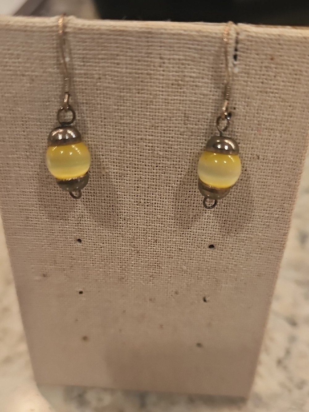 GUC Yellow Bead Drop Earrings